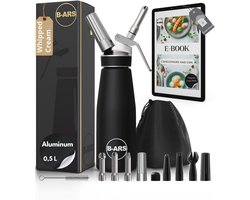 Aluminium Slagroom Dispenser 500ml - Romige Slagroom Spuiter voor Perfecte Slagroom en Schuim