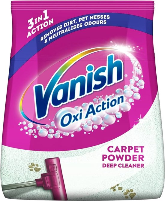 Vanish Oxi Action Tapijtreiniger - Dieptereinigend Poeder voor Tapijt & Meubels - 650g