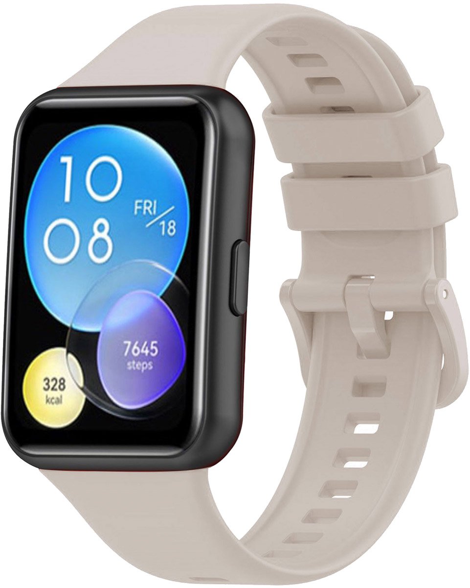 Siliconen bandje - Geschikt voor Huawei Watch Fit 2 - Beige