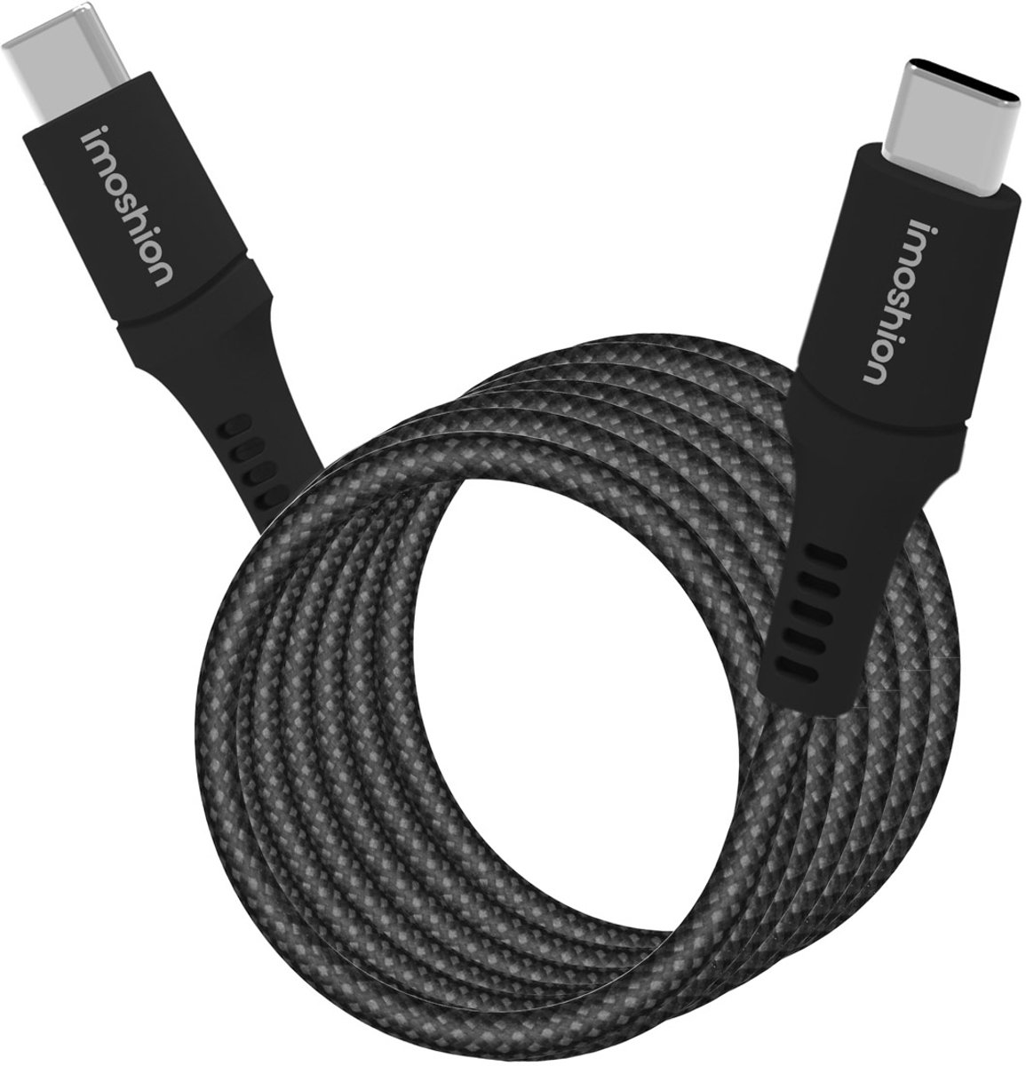 iMoshion Kabel - Magnetische USB C naar USB C Kabel - 1 meter - Snellader 60W & Datasynchronisatie - Oplaadkabel van Nylon - Zwart