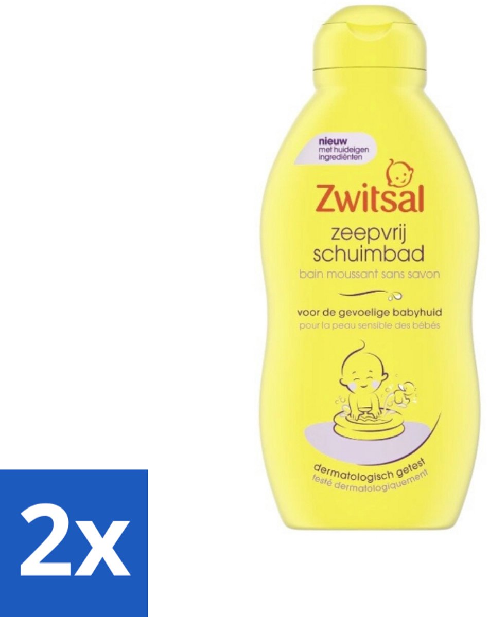 2 x Zwitsal - Zeepvrij Schuimbad - Voor een Zachte Babyhuid - 200 ml - Babybad - Babyzeep - Schuimbad - Gevoelige Huid - SLES-vrij
