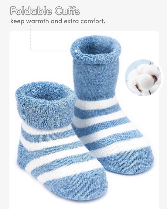 Warm thermosokken voor baby's - 5-pack katoen van Merkloos — afbeelding 5