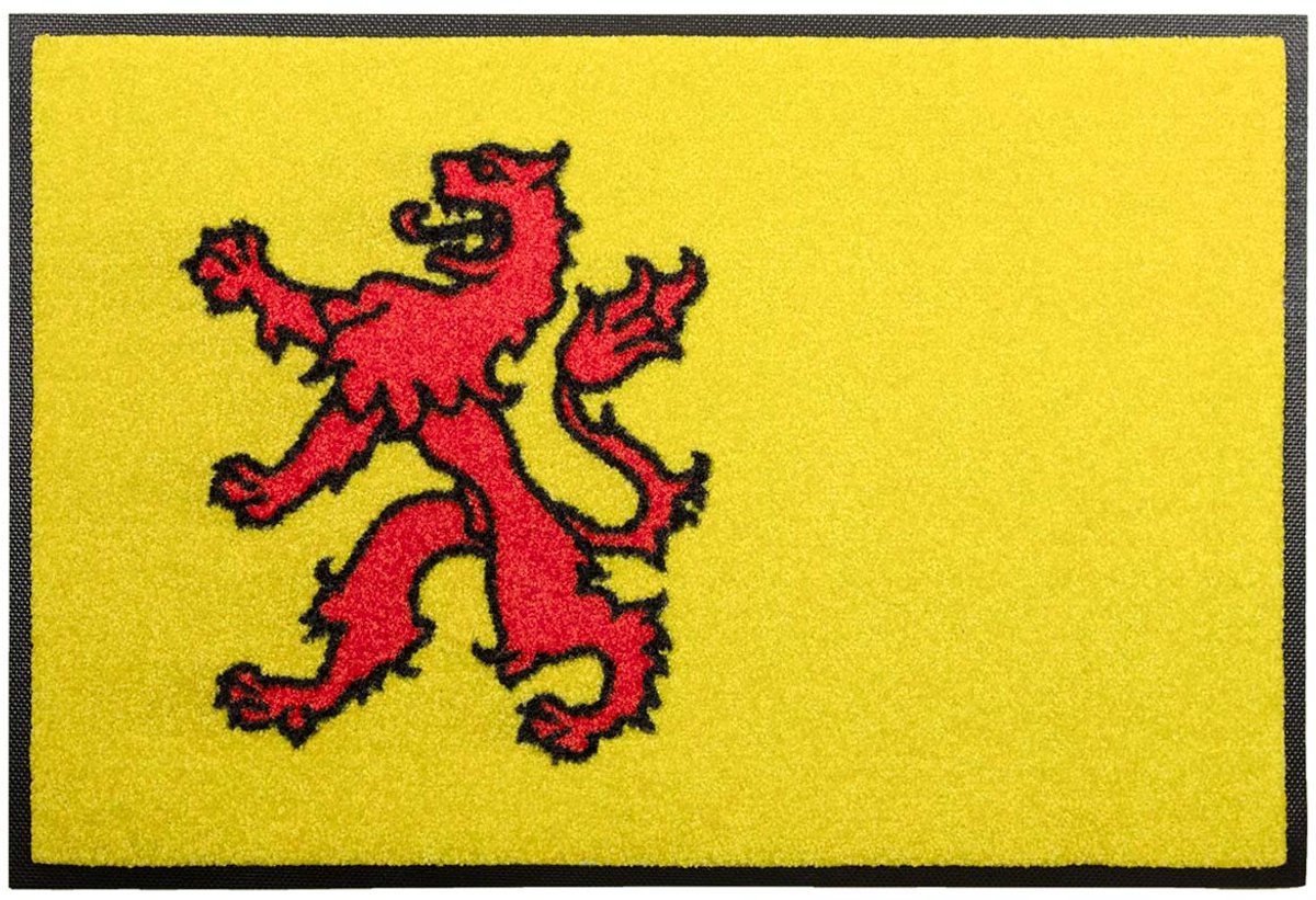 LogoMatz Deurmat Zuid Holland 40cm x 60cm - Antislip - Geschikt voor wasmachine - Kleurecht - Geen schadelijke weekmakers - Gemaakt in Europa - Zuid Hollandse vlag Geel