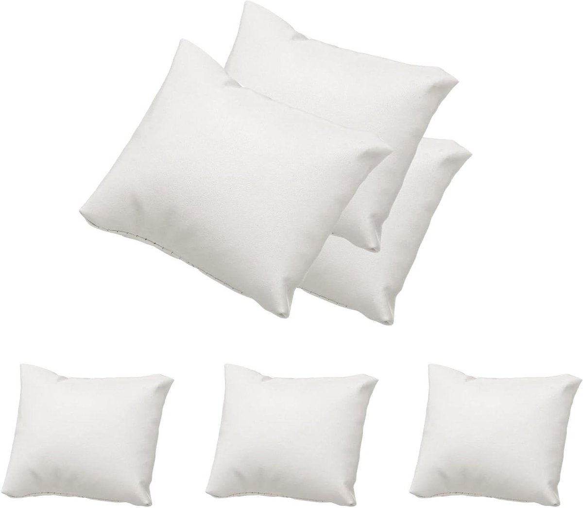 Allecta - 6 stuks stijlvolle horloge- en sieradenkussens van leer - voor armbanden, horloges, enkelbandjes, hangende oorbellen en halsketting - zwart en wit assortiment.