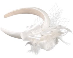 Mooie Handgemaakte Fascinator Bloem Gaas -diadeem/tiara/sluier wit bloem haarband Bruiloft bruid bruidmeisje | Smart Casual| Gala |TeaParty| Prinsjesdag| Cocktail