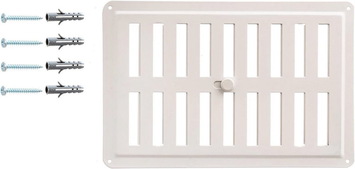 Verstelbaar Metalen Ventilatierooster 23x15 cm – Poedercoated voor Huizen en Tuinhuisjes