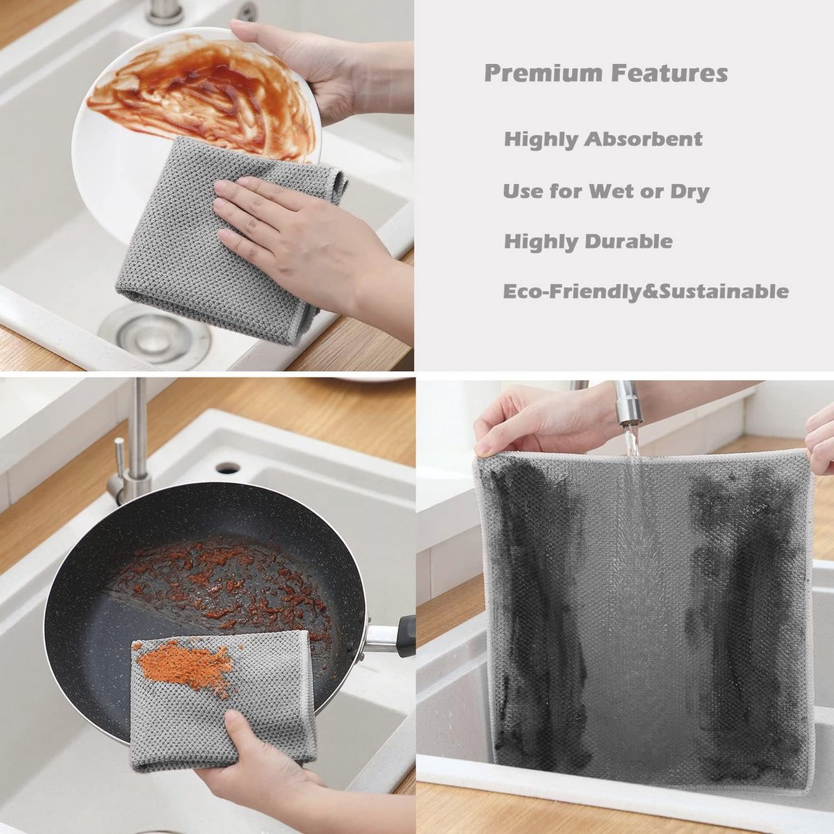Multifunctionele Microvezeldoeken - 6 stuks, 30 x 30 cm - Ideaal voor Huishouden en Auto
