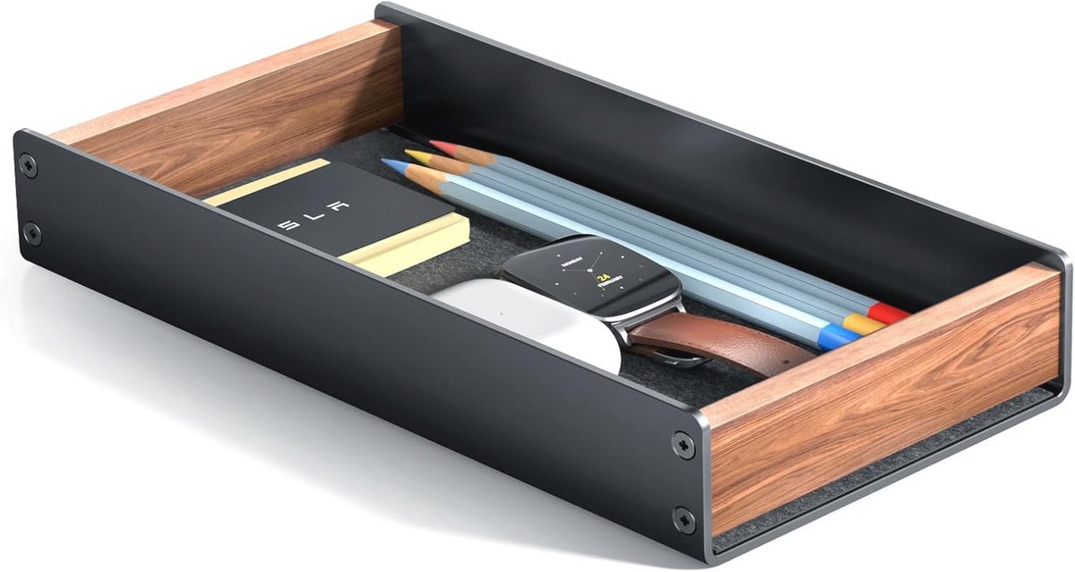 Bureau Lade Organizer voor Thuiskantoor - Walnoot Organizer voor Sleutels, Pennen en Meer
