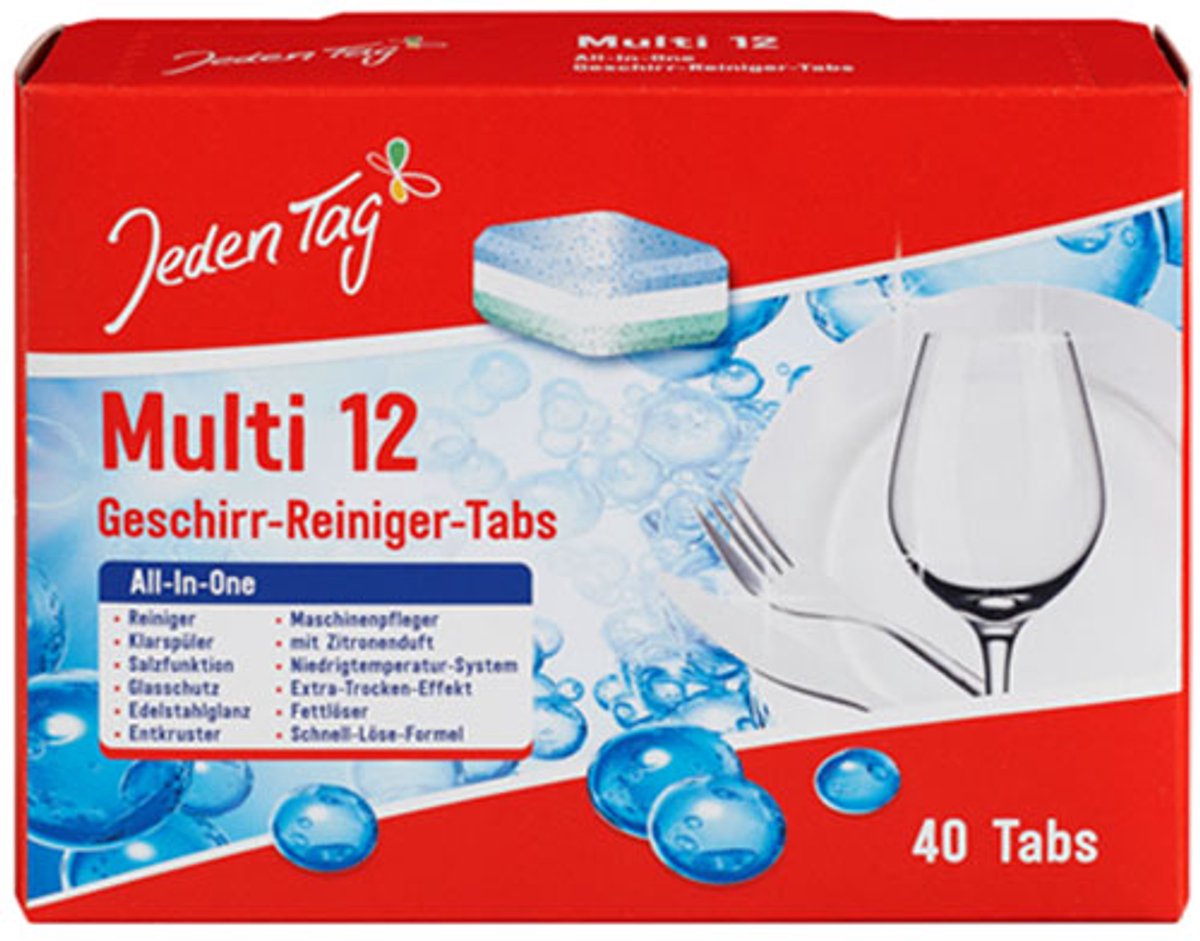 Jeden Tag vaatwastabletten Multi 12 All in One 40 stuks