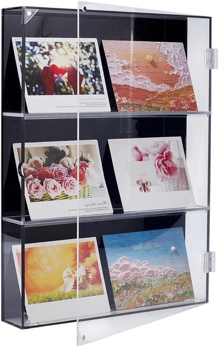 Allecta - Acryl Wandmontage Display Case voor Honkbal- en Sportkaarten Organisator - 3 Tiers - Voetbal Basketbal Collectie