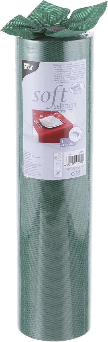 Tafelloper Fleece Donkergroen 24m x 40cm – Afwasbaar en Duurzaam
