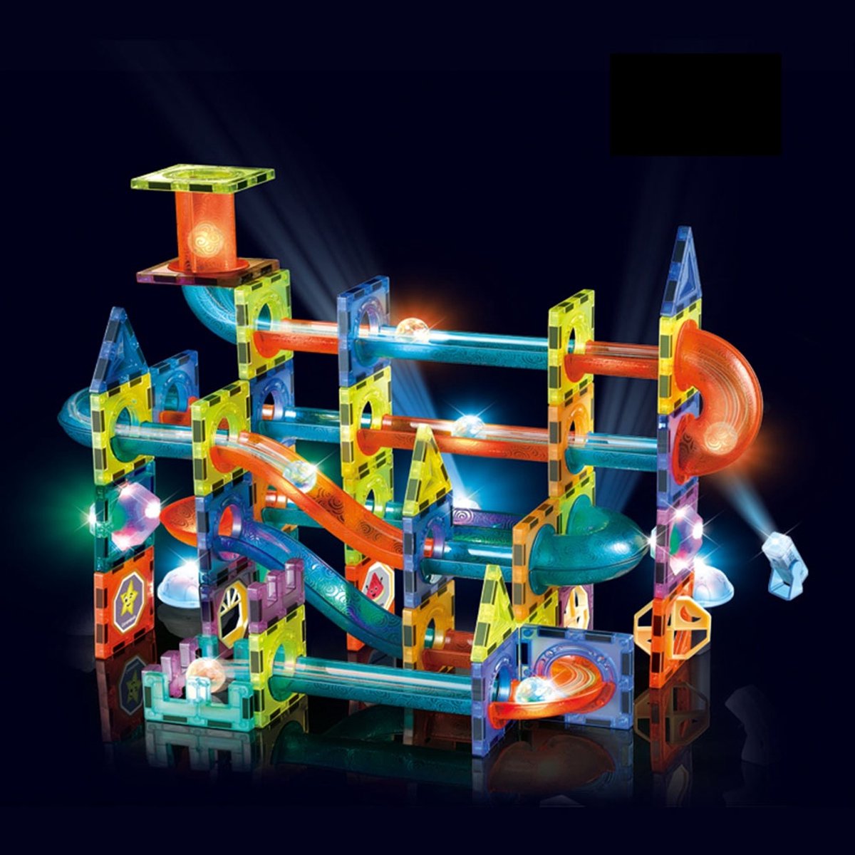 Magnetic Tiles - Magnetisch Speelgoed - 166 Stuks - Knikkerbaan - Magnetische Tegels - Montessori - Bouwstenen - Voor 3, 4, 5, 6, 7, 8, 9 Jaar - Kinderen