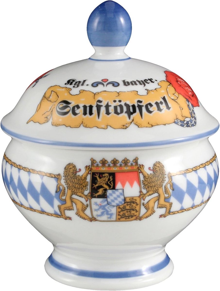 Compact Bayern verzonken pot met deksel 0,18 L - blauw/wit/geel/rood