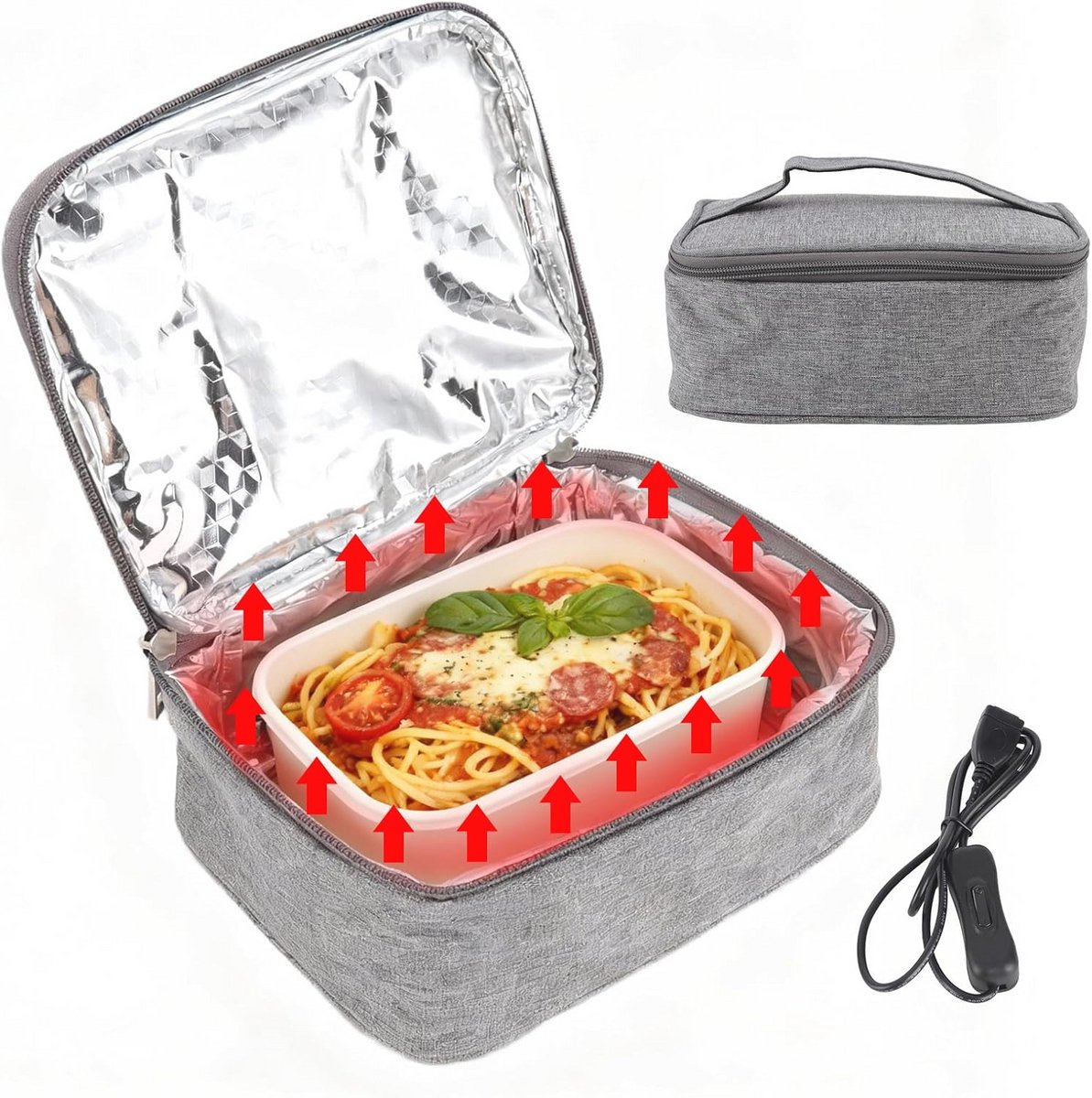 Draagbare Verwarmde Lunchbox - Oxford Doek Bento Box voor Op Reis, Kantoor en School