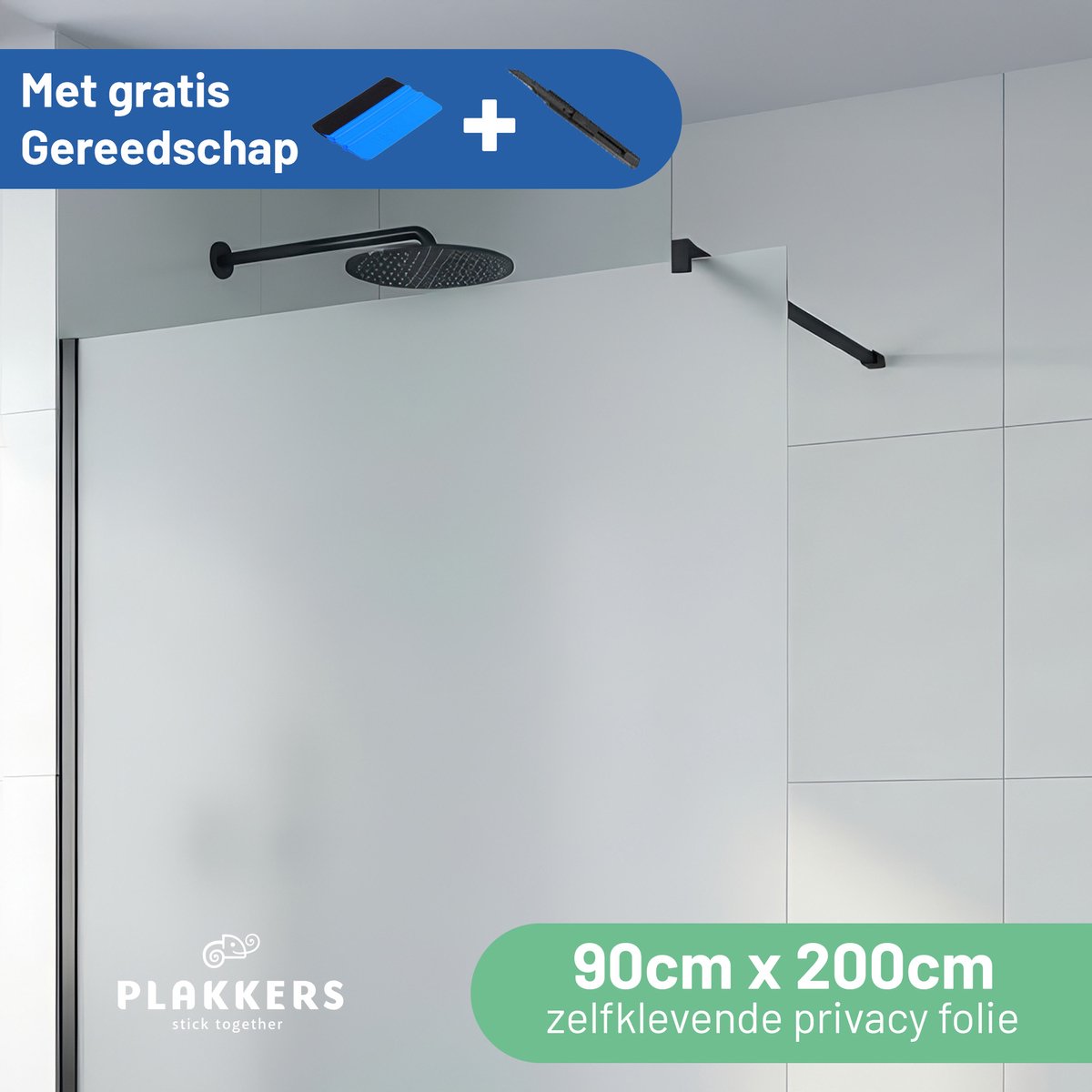 HR++ Raamfolie 90cm x 200cm Anti-inkijk / privacyfolie - melkglas zelfklevend incl. GRATIS gereedschap