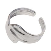 Aramat Jewels | Ringen | Brede Moderne One Size Ring RVS (14 mm) | Zilverkleur | |14mm | Staal | Volwassenen | Verkleurd niet