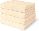Satize Comfort Handdoeken 50x100 cm - Dikke band - Set van 4 - Badhanddoeken hotelkwaliteit - 100% katoen - Gebroken Wit