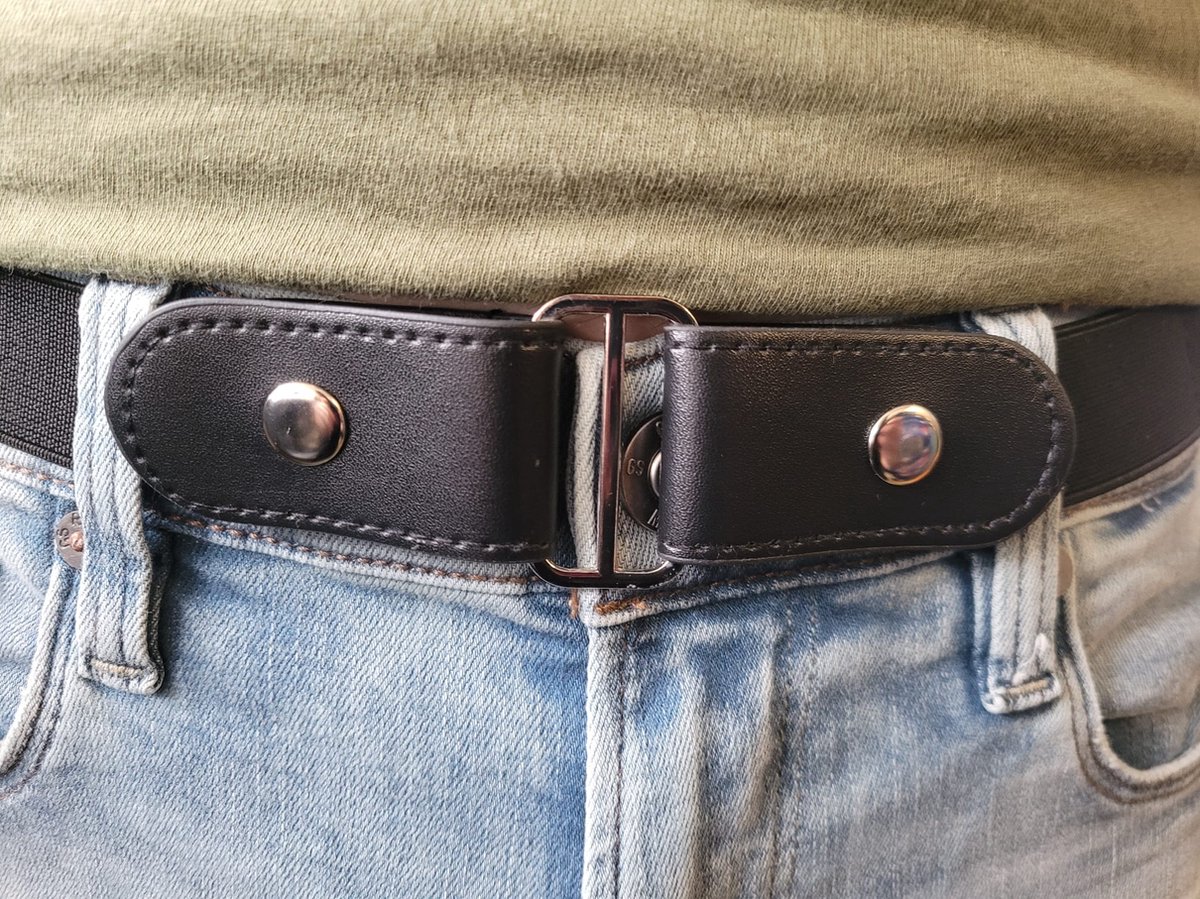 2 stuks set geen gesp elastische riem voor dames heren