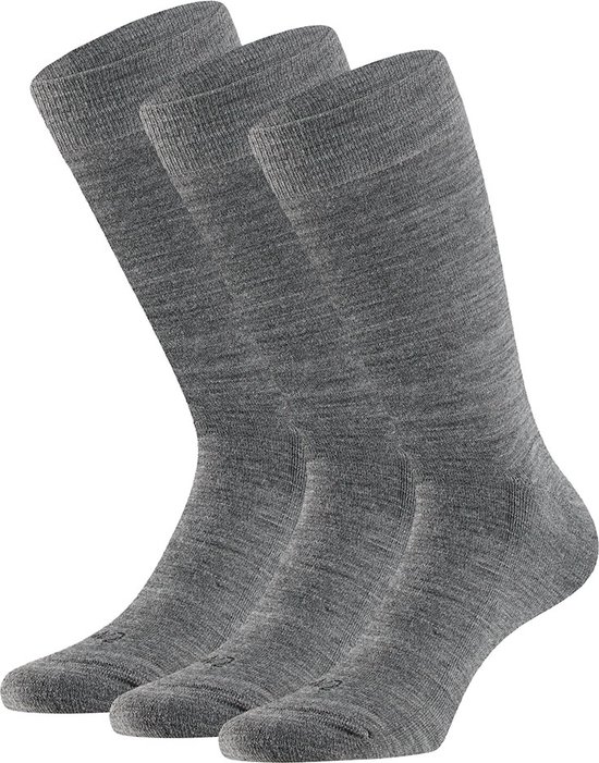 Apollo - Wollen sokken heren - Midden Grijs - Maat 43/46 - Wollen sokken badstof - Heren sokken maat 43 46 - Naadloos