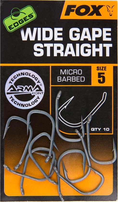 Hameçons Fox Edges Armapoint - Lot De 10 - Pour Pêche à La Carpe, Wide Gape, Pointe Aiguisée