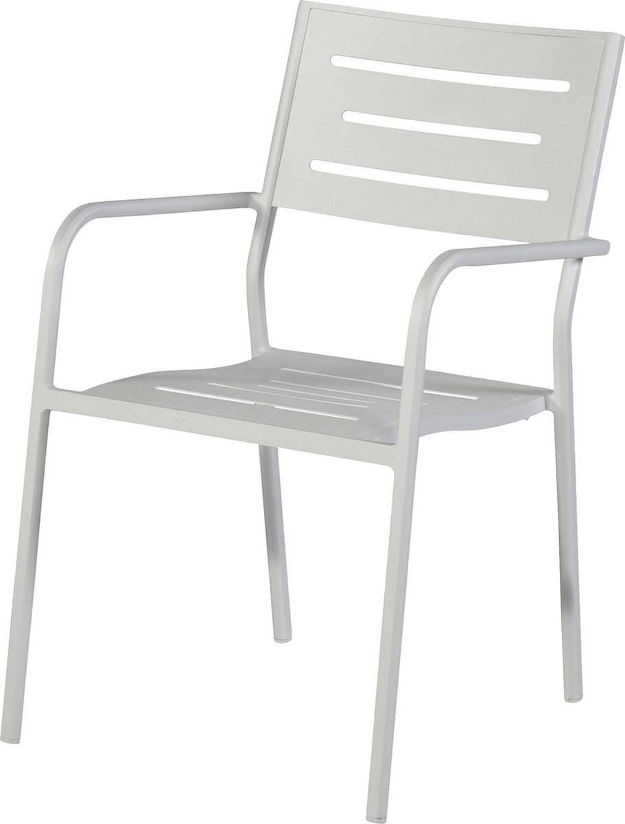 Exotan Tuinstoel Met Armleuning - Aluminium - Wit - 85x56x53