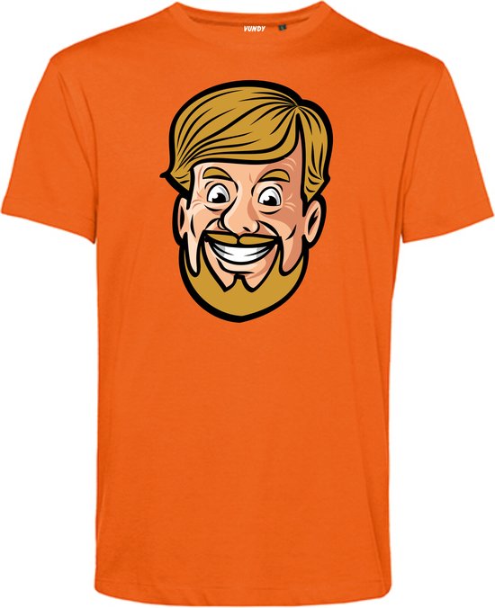 T-shirt kinderen Willy Cartoon | Koningsdag kleding | oranje t-shirt | Oranje | maat 164