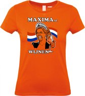 Dames T-shirt MAXIMAal Wijnen | Koningsdag kleding | oranje t-shirt | Oranje dames | maat S