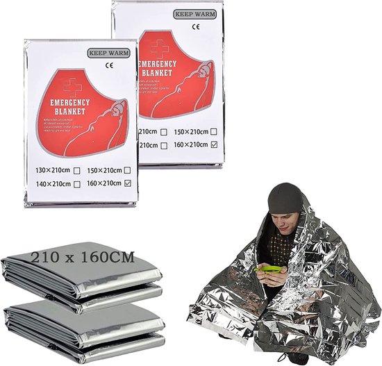 Couverture d'urgence thermique, sac de couchage \ couverture de sauvetage  Premium |... | bol.com