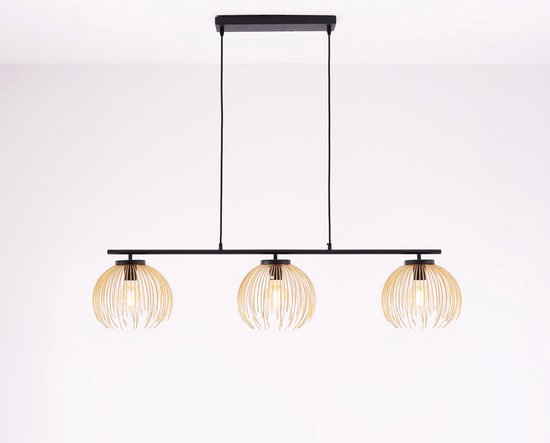 Hanglamp Jelly - zwart goud - 3xE27 - 3lichts - 120cm
