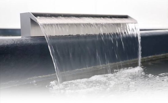 Aquaking RVS Waterval 30 cm - Zwembad - Fontein - Tuindecoratie - Vijver - Tuin Decoratie voor Buiten - Waterval - Tuin Decoratie - RVS - Watervallen - Waterval voor Vijver