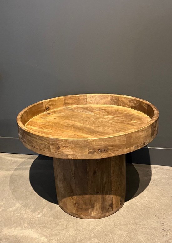 Salontafel rond - bijzettafel - salontafel mangohout Ø50cm | bol