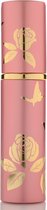 Luxe Mini Parfum Flesje - Navulbaar - 10 ml - Reisflesje - Parfumverstuiver - Roze / Goud