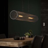 Hanglamp 2-Lichtbronnen - Cilinder - Gaas - Zwart - Ø20cm - Giga Meubel