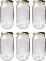 RANO - 6 stuks weckpotten glas 1 liter met sluiting - weckpotjes / opbergpotten / inmaakpot / glazen pot met deksel / glazen potten / weckpot / voorraadpot / weck