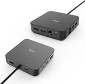 i-Tec USB-C HDMI Dual DP Docking Station met 100W voedingsadapter.