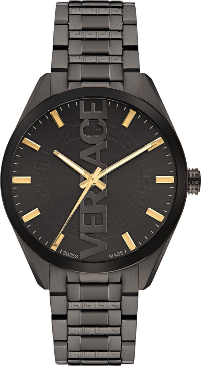 Versace V-vertical VE3H00522 Horloge - Staal - Zwart - Ø 42 mm