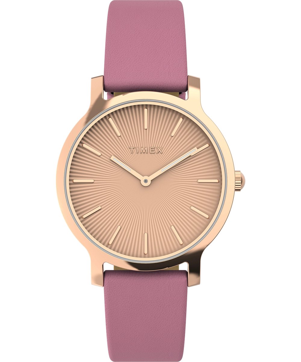 Timex Transcend TW2V66900 Horloge - Leer - Roze - Ø 34 mm