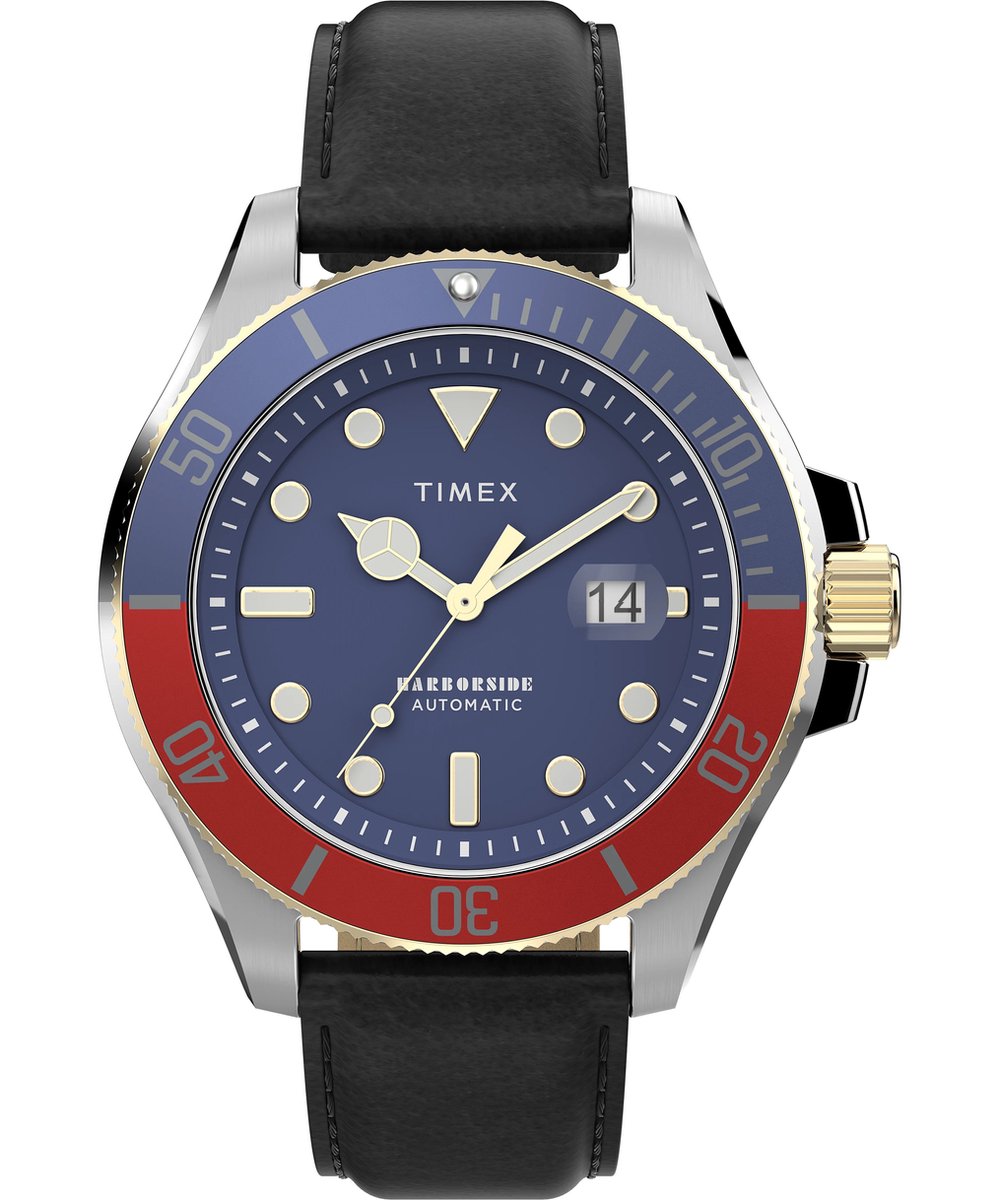 Timex Harborside Coast Automatic TW2V72200 Horloge - Leer - Bruin - Ø 44 mm