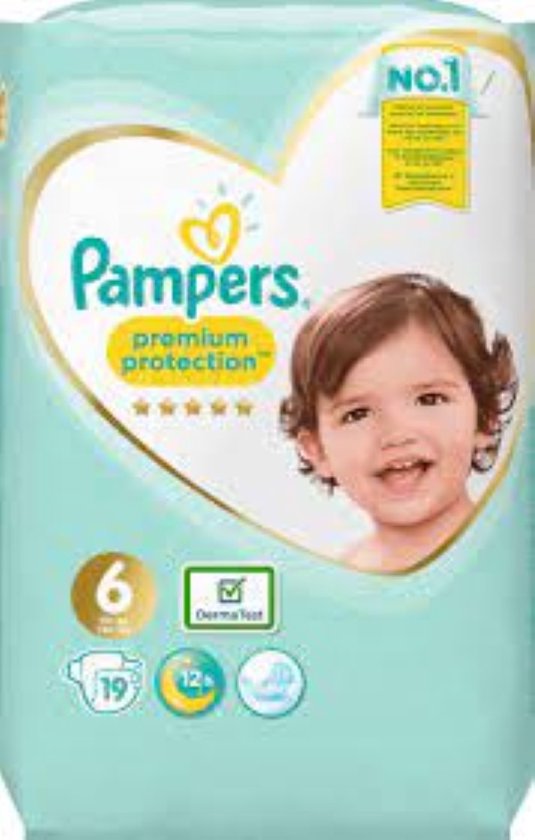 Pampers Couches Premium Protection Taille 6 (13+ kg), 144 Couches