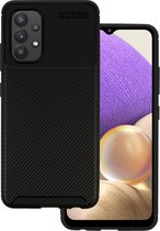 Case2go - Telefoonhoesje geschikt voor Samsung Galaxy A34 5G - Vennus Carbon case - Zwart