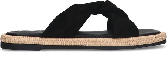 Sacha - Dames - Zwarte suède slippers - Maat 40