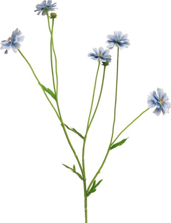 Bloemen - Decoratie - Kunstplant - Kunstbloemen - Korenbloem kunst - 64 cm - blauw