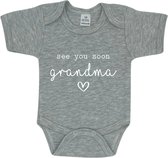 Rompertje baby - See you soon Grandma - Grijs - Zwangerschap aankondiging - Oma - Geboorte - Grootmoeder