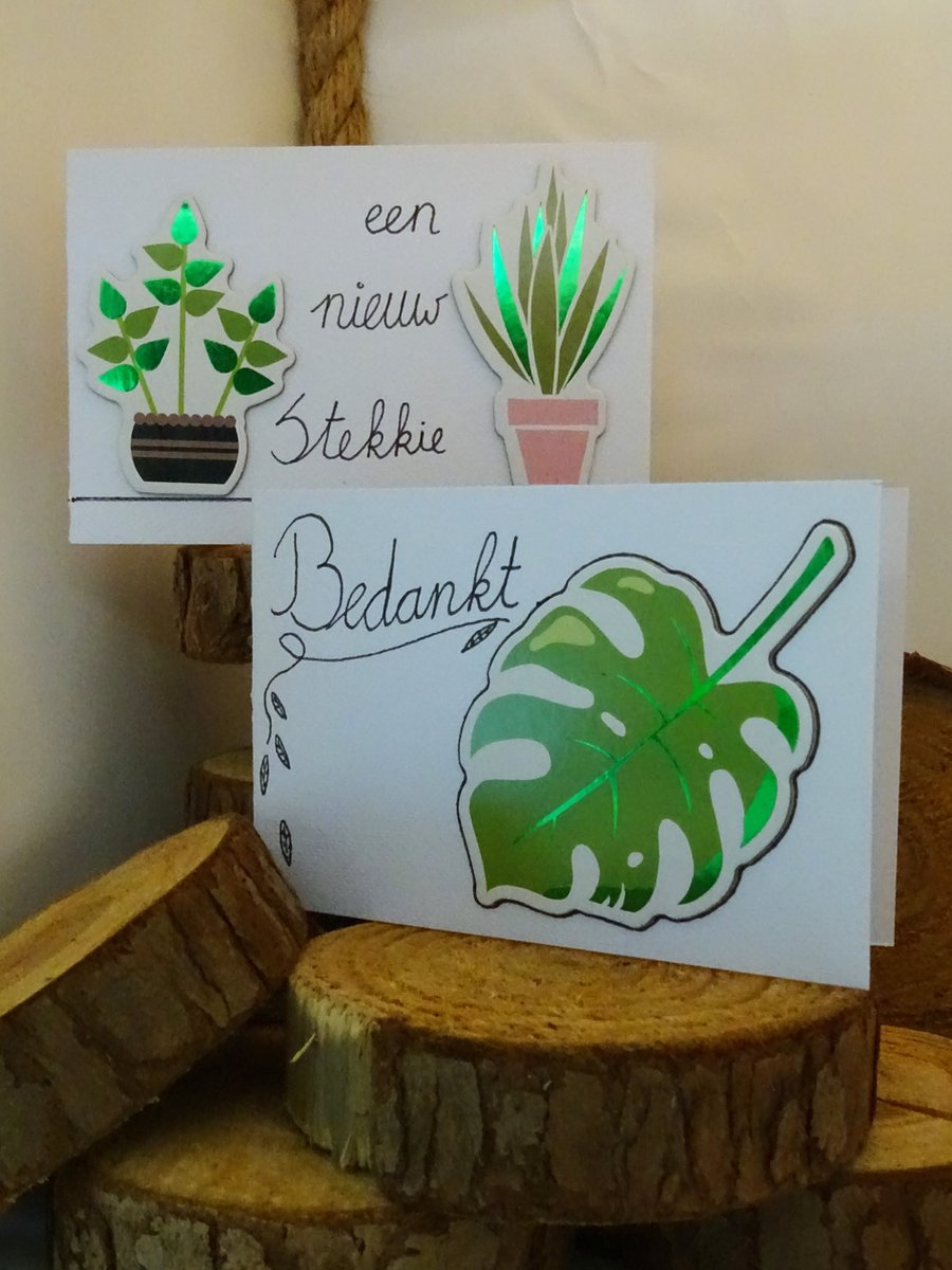 Wenskaarten met envelop - HANDGEMAAKT - Verhuizing/Bedankt
