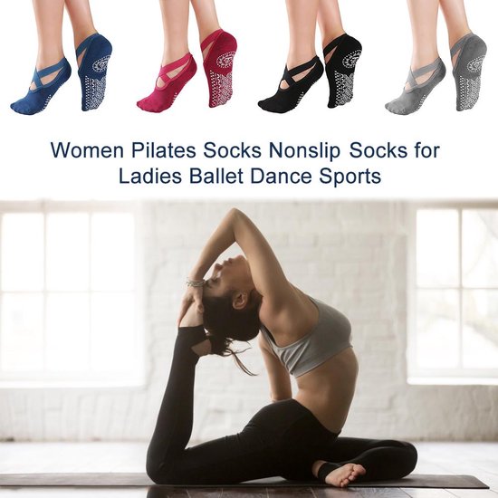 1 Pair Yoga & Pilates sokken - Sneldrogend - antislip - Cotton - Breathable - Elasticity - Siliconen Gym Pilates Balletsokken - Fitness Sportsokken - Dichte tenen - Zwart van Proworks — afbeelding 5