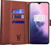 OnePlus 7 Pro Hoesje - Portemonnee Hoesje Book Case - iCall - Bruin