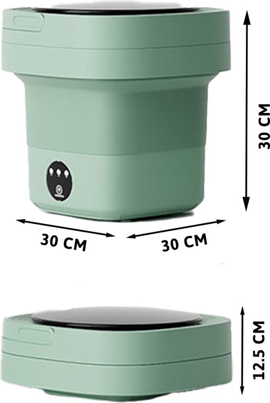 Wasmachine: D-essentials mini wasmachine - Inklapbaar - Met centrifuge - Draagbare wasmachine - Opvouwbaar - Kampeer wasmachine - Groen, van het merk daily essentials