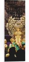 PVC Schuimplaat- Ganesha Beeld in Hindoeïstische Tempel - 20x60 cm Foto op PVC Schuimplaat