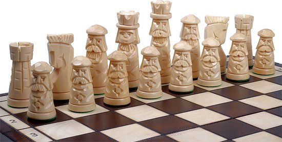 Thumbnail van een extra afbeelding van het spel Muminek schaakset - Opklapbaar Decoratieve Schaakbord met Schaakstukken - Koning 100mm - Schaakbord 500x250