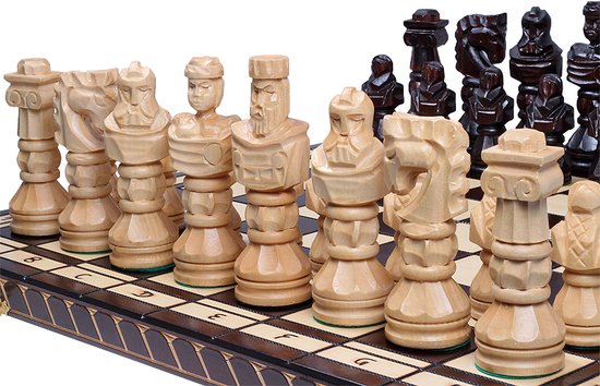 Thumbnail van een extra afbeelding van het spel Gladiator schaakset - Opklapbaar Decoratieve Schaakbord met Schaakstukken - Koning 150mm - Schaakbord 600x300